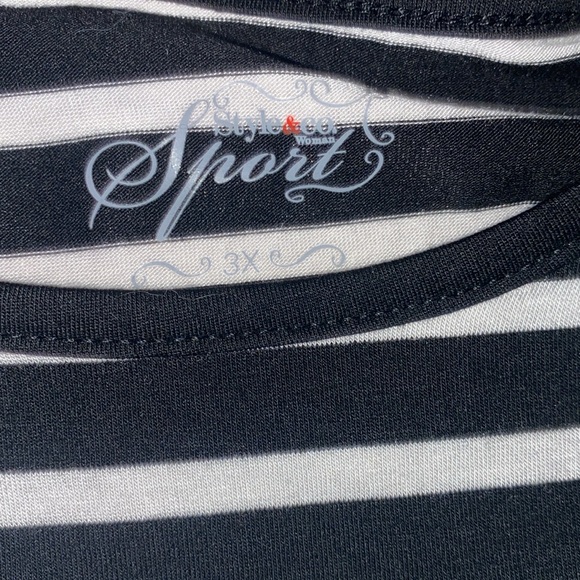 Black and white Style & Co sport three-quarter length shirt women 3X - Picture 2 of 4